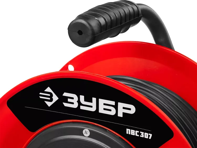 Удлинитель на катушке "ПВС 307", 30 м, 2500 Вт, 4 гнезда, ПВС 3х0,75 кв мм, ЗУБР 55083-30 купить в Челябинске
