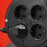 Удлинитель на катушке "ПВС 307", 30 м, 2500 Вт, 4 гнезда, ПВС 3х0,75 кв мм, ЗУБР 55083-30 купить в Челябинске