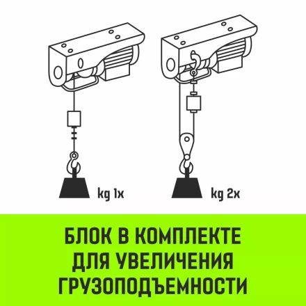 Мини таль электрическая комбинированная HITCH РА1200 600/1200кг 12/6м 220В (SZ086110) купить в Челябинске