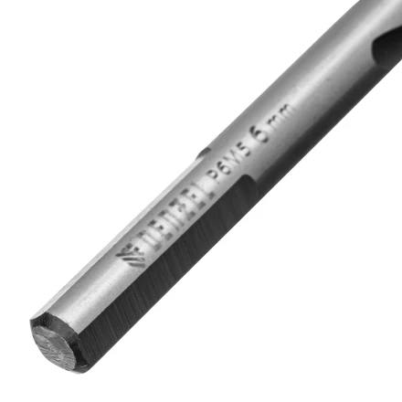 Сверло спиральное по металлу 6 x 93мм, Р6М5, Golden Tip, многогранная заточка Denzel 718278 купить в Челябинске