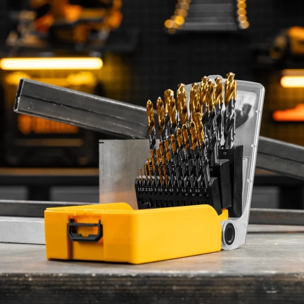 Набор сверл по металлу Denzel 723010, 1-13 мм, Р6М5К8-TiN, Golden Tip, 25 шт купить в Челябинске