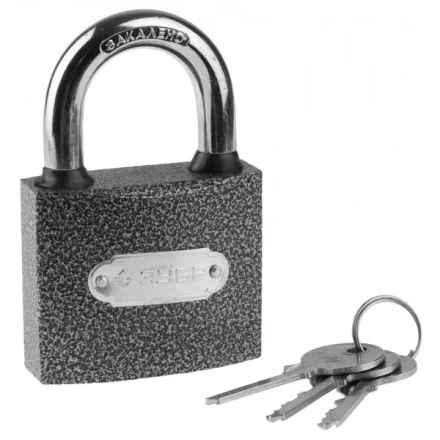 Замок ЗУБР навесной, металлический корпус, закаленная дужка, 60мм 3712-60 купить в Челябинске
