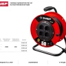 Удлинитель на катушке "ПВС 307", 40 м, 2500 Вт, 4 гнезда, ПВС 3х0,75 кв мм, ЗУБР 55083-40 купить в Челябинске