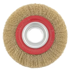 Щетка для точила 200 мм посадка 32 мм плоская латунированная витая проволока MTX 74662