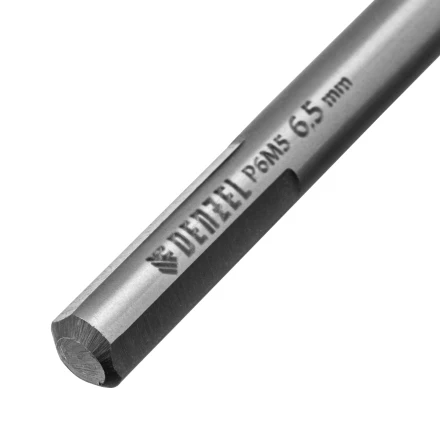 Сверло спиральное по металлу Denzel 6,5 x 93мм, Р6М5, Golden Tip, многогранная заточка, 718279 купить в Челябинске