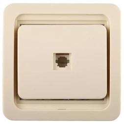 Розетка СВЕТОЗАР "ГАММА" телефонная одинарная, цвет бежевый SV-54117-B