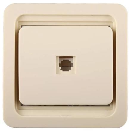 Розетка СВЕТОЗАР &quot;ГАММА&quot; телефонная одинарная, цвет бежевый SV-54117-B купить в Челябинске