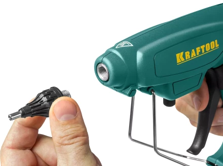 Пистолет клеевой (термоклеящий) &quot;PRO&quot;, KRAFTOOL 06843-300-12, электр, двухкомп корпус, регулятор темп, выход клея 1,5 кг/час, d=12мм, 300Вт 06843-300-12 купить в Челябинске