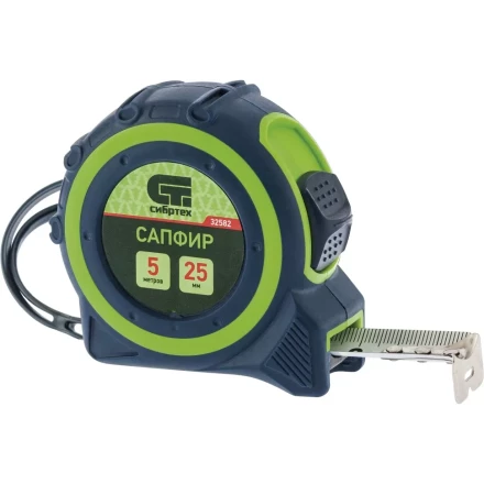 Рулетка Сапфир двухкомпонентный корпус 5 м х 19 мм СИБРТЕХ 32581 купить в Челябинске